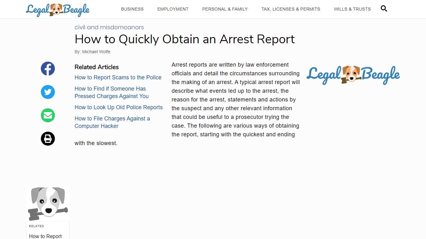 How to Quickly Obtain an Arrest Report | Legal Beagle